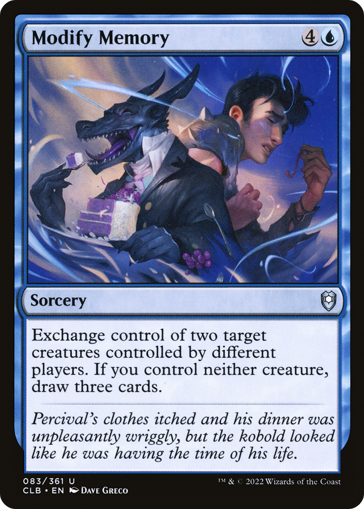 Modify Memory Magic: The Gathering trading card