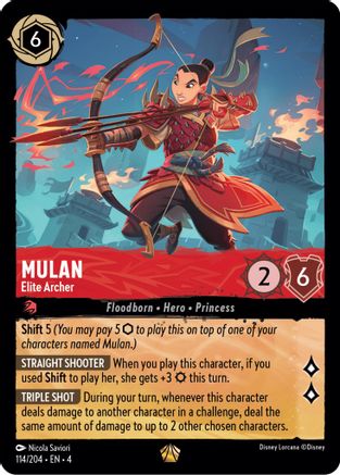 Mulan Elite Archer Disney Lorcana trading card