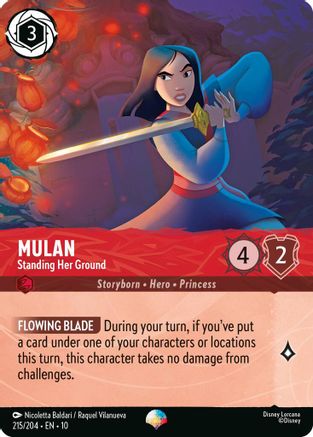 Mulan Standing Her Ground Disney Lorcana trading card