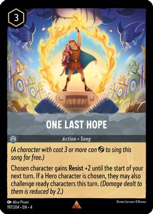 One Last Hope Disney Lorcana trading card