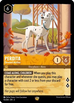 Perdita Devoted Mother Disney Lorcana trading card