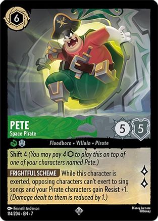 Pete Space Pirate Disney Lorcana trading card