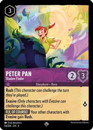 Peter Pan Shadow Finder Disney Lorcana trading card