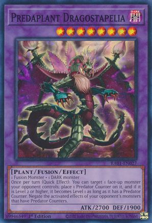 Predaplant Dragostapelia Yu-Gi-Oh! trading card