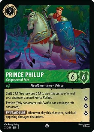 Prince Philip Vanquisher of Foes Disney Lorcana trading card