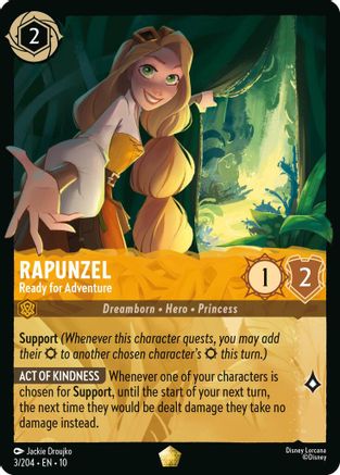 Rapunzel Ready for Adventure Disney Lorcana trading card