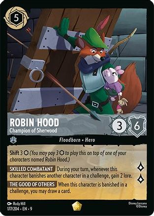 Robin Hood Champion of Sherwood Disney Lorcana trading card