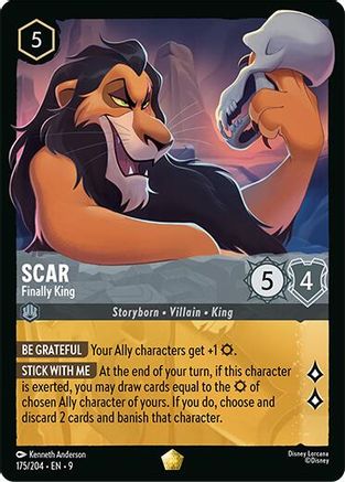 Scar Finally King Disney Lorcana trading card