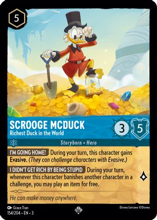 Scrooge McDuck Richest Duck in the World Disney Lorcana trading card