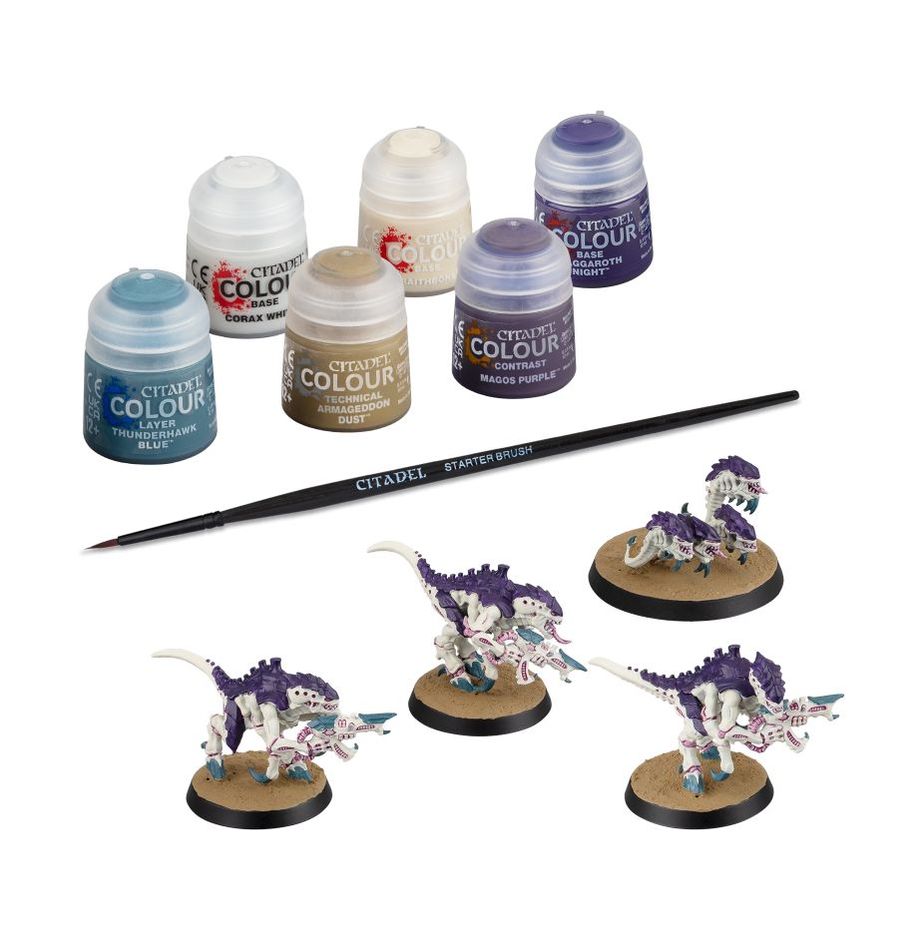 Warhammer 40,000 Tyranids Termagants and Ripper Swarm + Paints Set