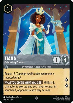 Tiana Celebrating Princess Disney Lorcana trading card
