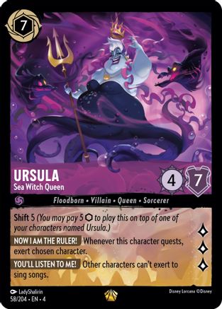 Ursula Sea Witch Queen Disney Lorcana trading card