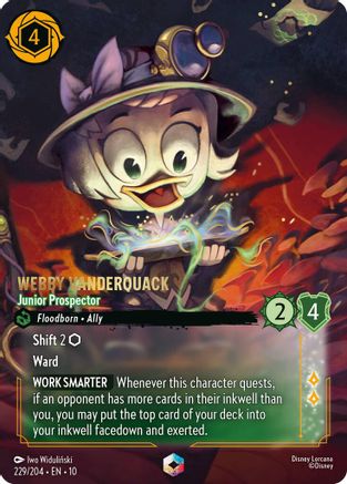 Weeby Vanderquack Junior Prospector Enchanted Disney Lorcana trading card