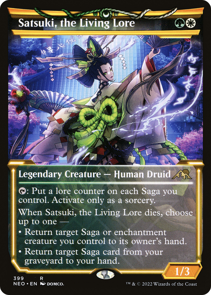 Satsuki, the Living Lore (Showcase) (NEO-399) - Kamigawa: Neon Dynasty: (Showcase) Foil