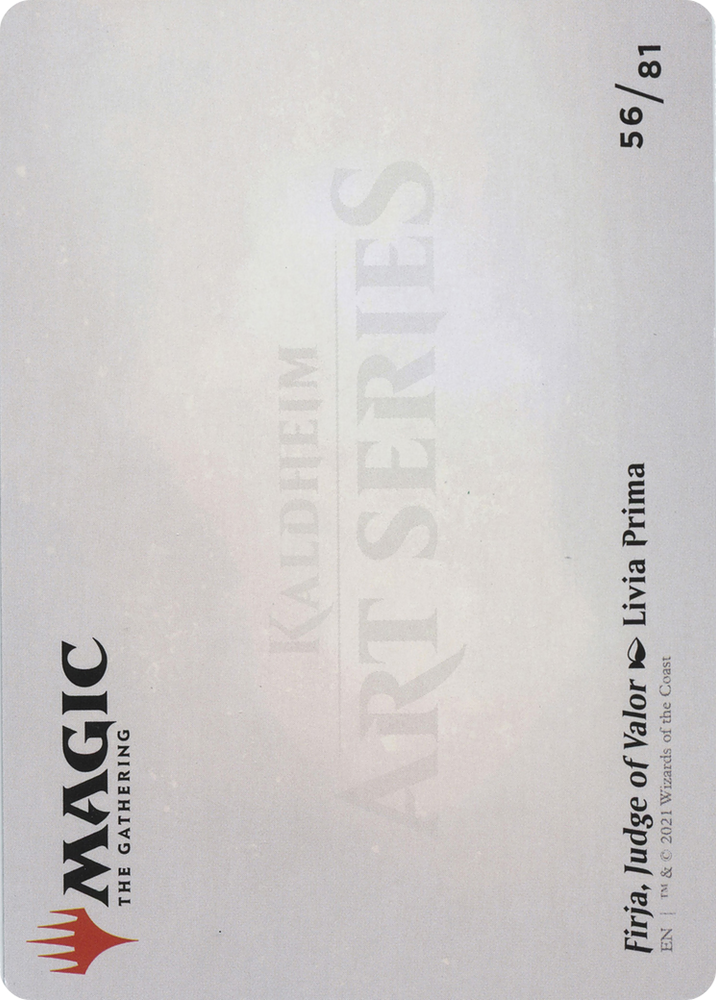 Firja, Judge of Valor // Firja, Judge of Valor (AKHM-056) - Kaldheim Art Series (Borderless)