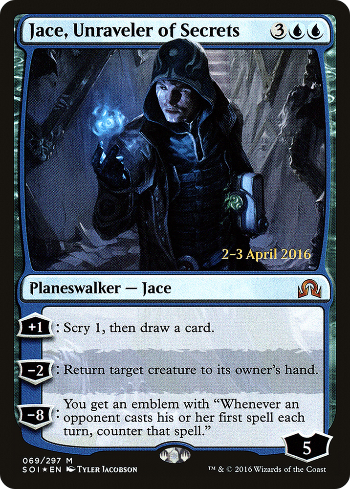 Jace, Unraveler of Secrets (PRE-69S) - Shadows over Innistrad Promos Foil