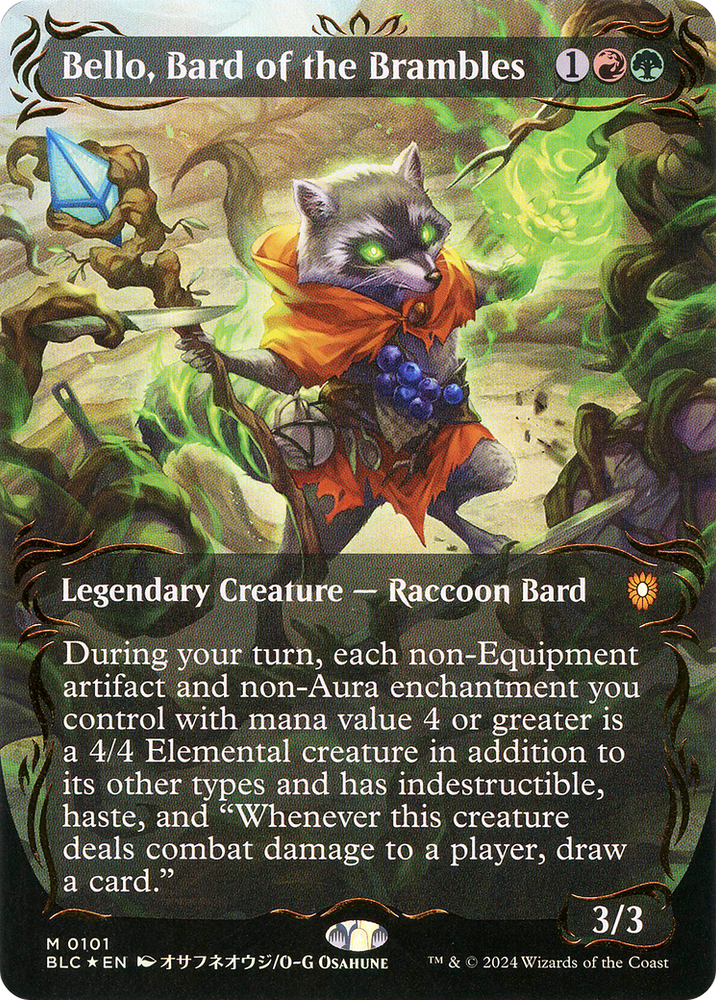 Bello, Bard of the Brambles (BLC-101) - Bloomburrow Commander (Borderless) Foil