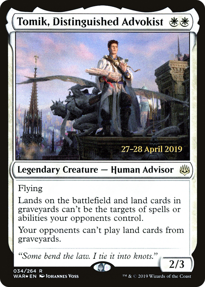 Tomik, Distinguished Advokist (PRE-034) - War of the Spark Promos Foil