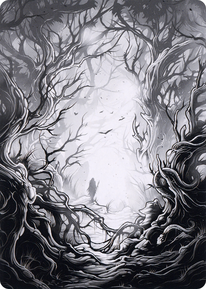 Forest // Forest (AMID-081) - Midnight Hunt Art Series (Borderless) Foil