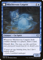 Mischievous Catgeist (VOW-069) - Innistrad: Crimson Vow: (Double Faced Transform)