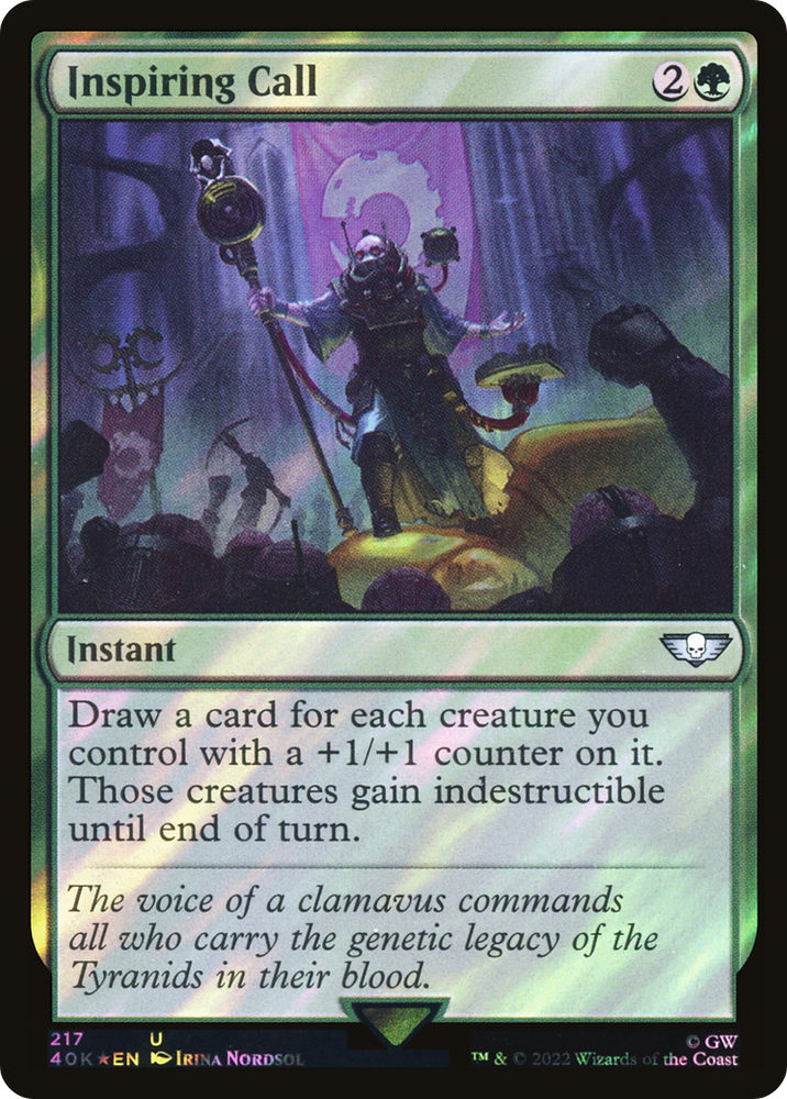 Inspiring Call (Surge Foil) (40K-217★) - Warhammer 40,000 Commander Foil