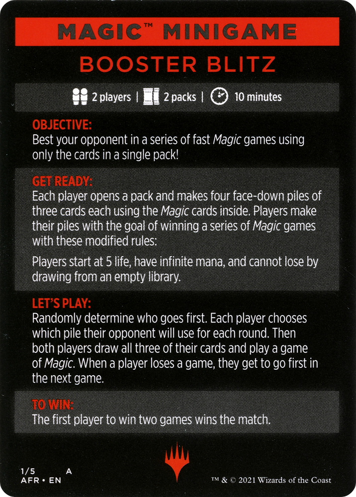 Booster Blitz (MAFR-001) - Adventures in the Forgotten Realms Minigames