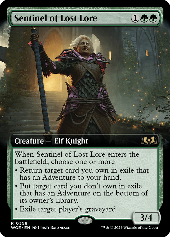 Sentinel of Lost Lore (Extended Art) (WOE-358) - Wilds of Eldraine: (Extended Art)