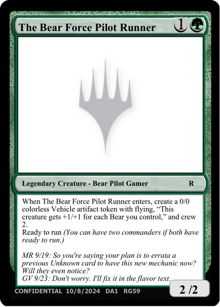 The Bear Force Pilot Runner (UNK-RG59A) - Unknown Event