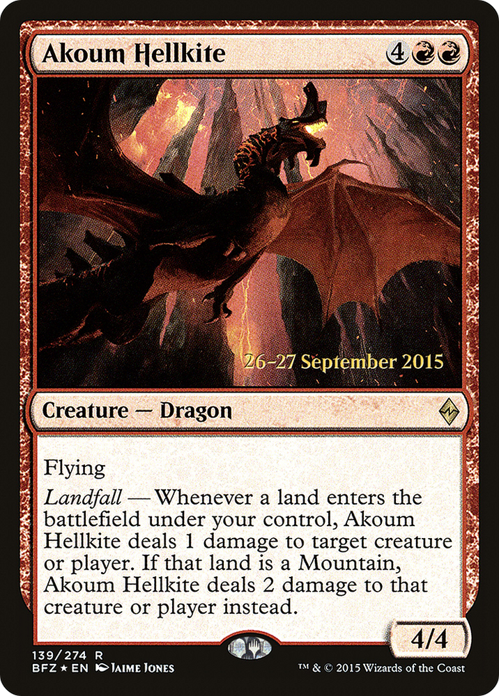 Akoum Hellkite (PRE-139) - Battle for Zendikar Promos Foil