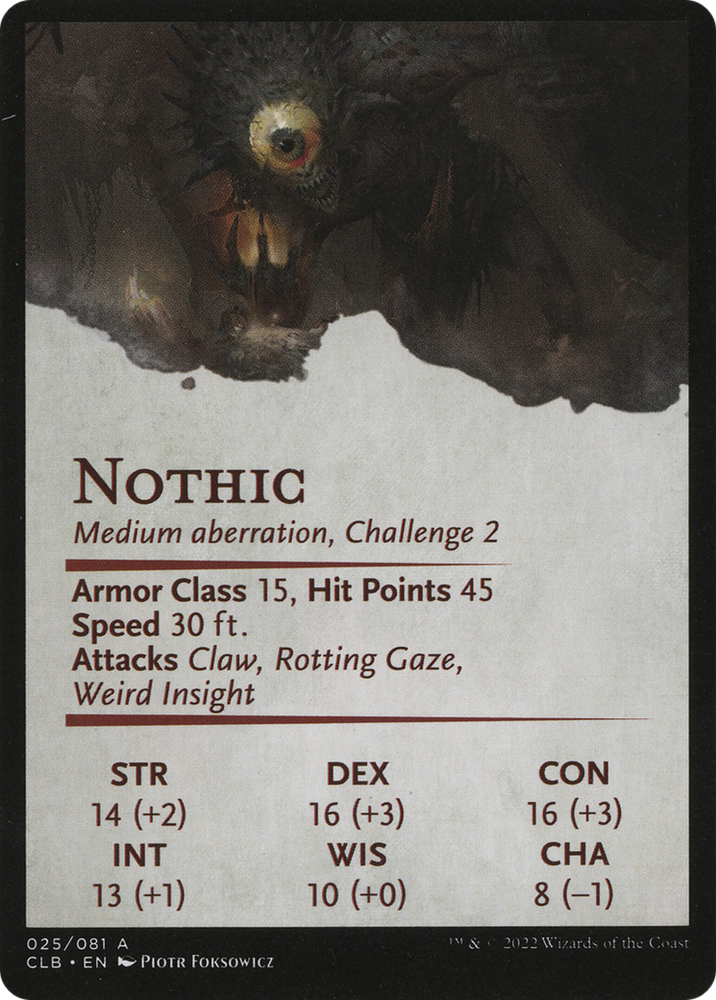 Nothic // Nothic (ACLB-025) - Battle for Baldur's Gate Art Series (Borderless) Foil