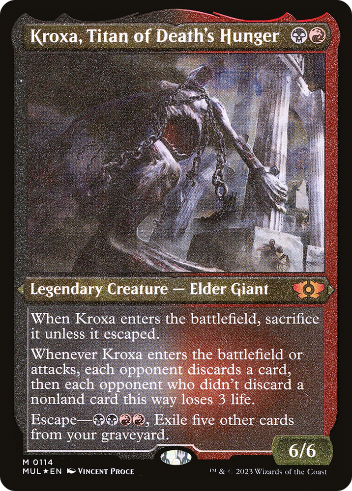 Kroxa, Titan of Death's Hunger (Foil Etched) (MUL-114) - Multiverse Legends Etched Foil