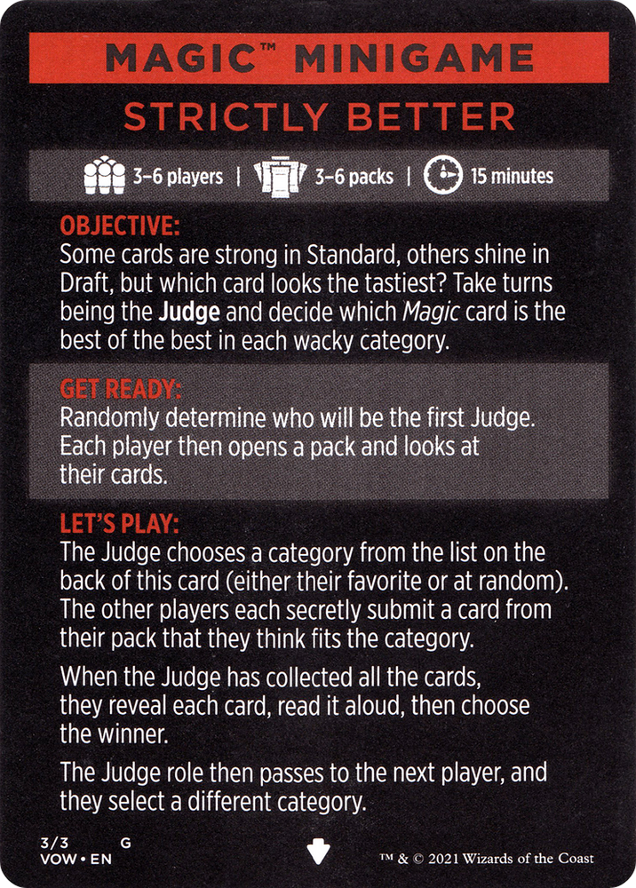 Strictly Better // Strictly Better (cont'd) (MVOW-003) - Innistrad: Crimson Vow Minigames Foil