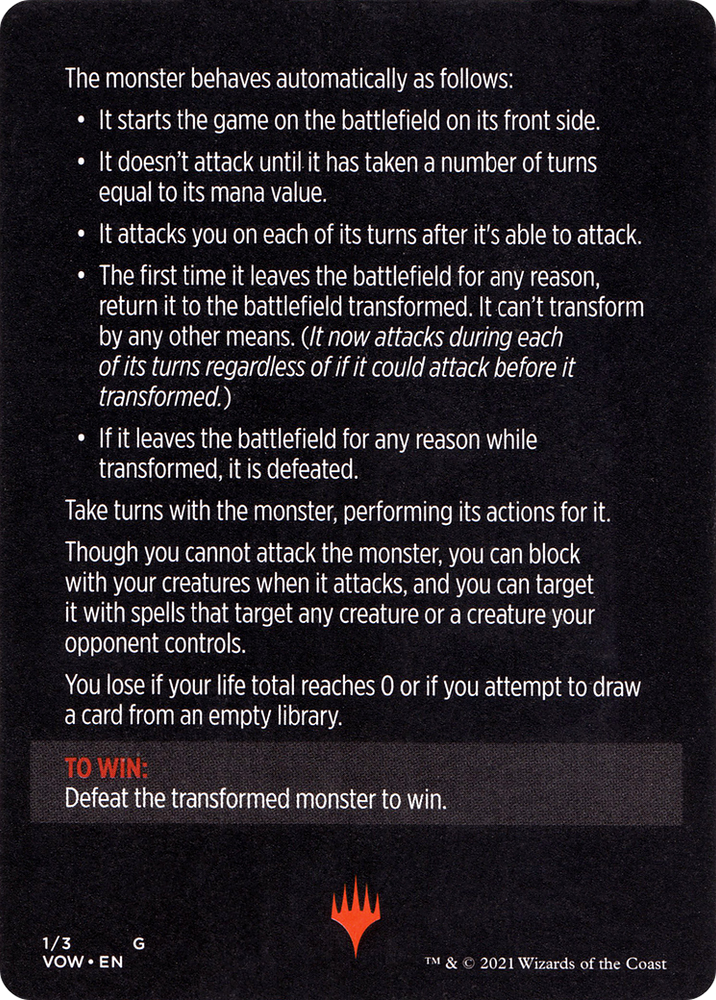 Monster of the Week // Monster of the Week (cont'd) (MVOW-001) - Innistrad: Crimson Vow Minigames