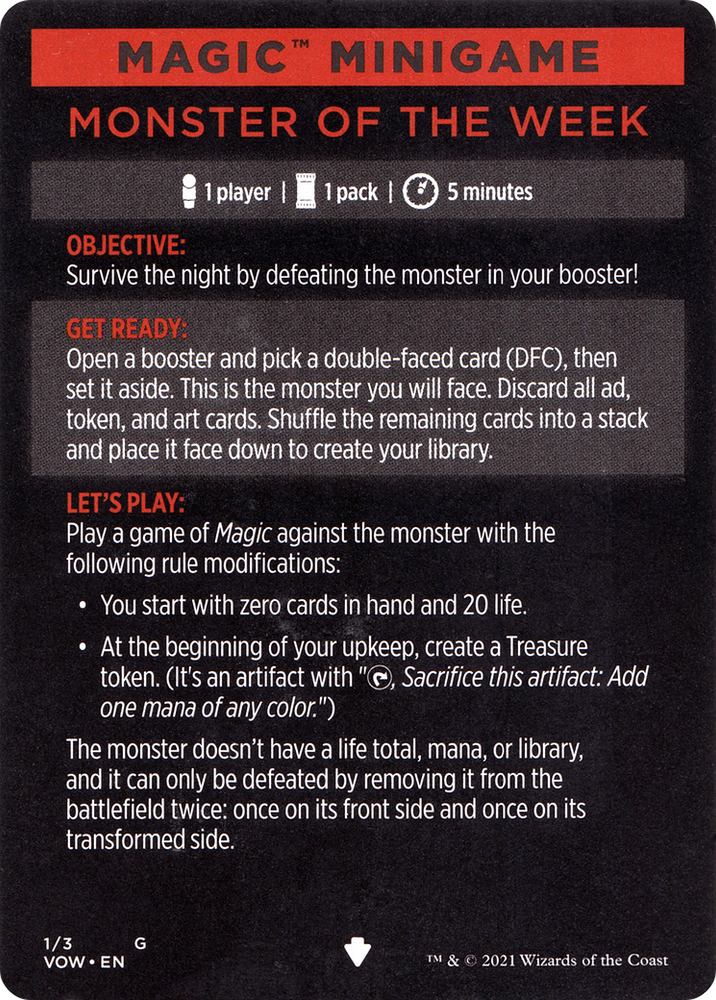 Monster of the Week // Monster of the Week (cont'd) (MVOW-001) - Innistrad: Crimson Vow Minigames