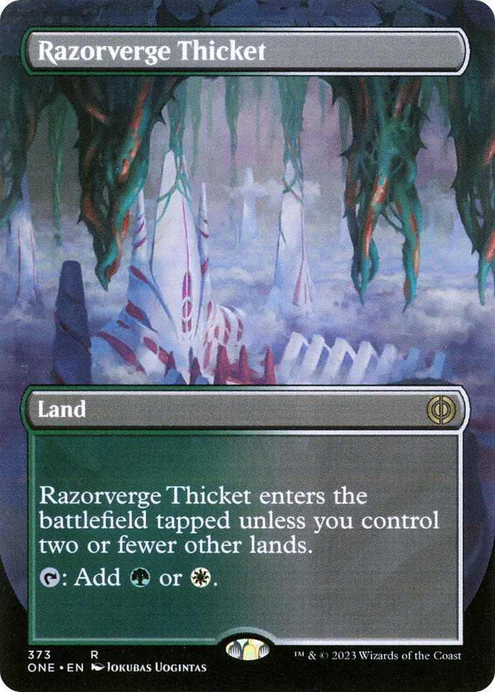 Razorverge Thicket (Borderless) (ONE-373) - Phyrexia: All Will Be One (Borderless) Foil
