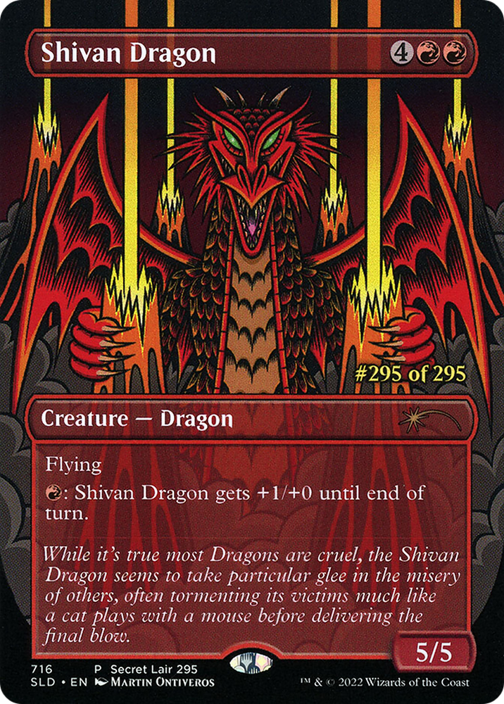 Shivan Dragon (Serial Numbered) (SLD-716) - Secret Lair Drop (Borderless)