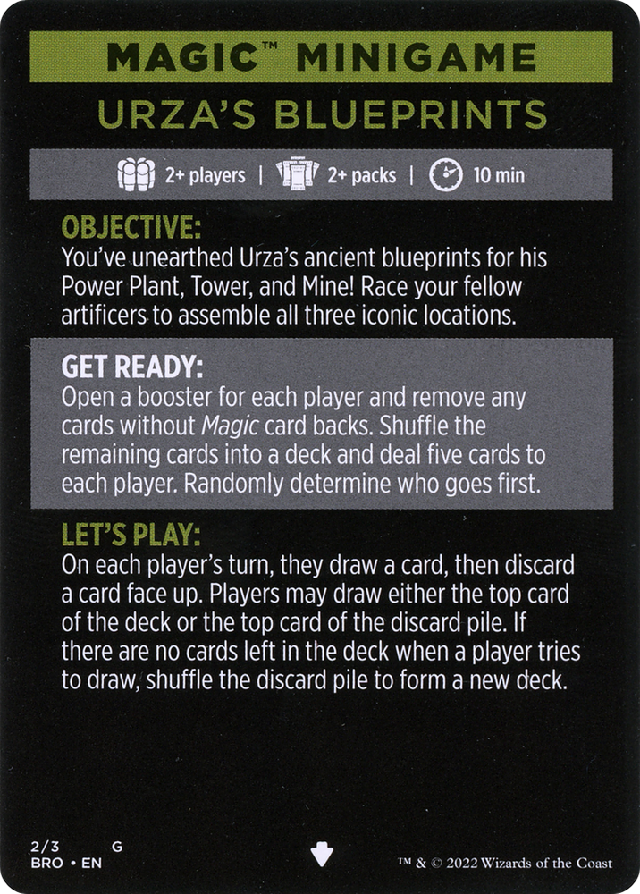Urza's Blueprints (minigame) // Urza's Blueprints (cont'd) (MBRO-002) - The Brothers' War Minigames Foil