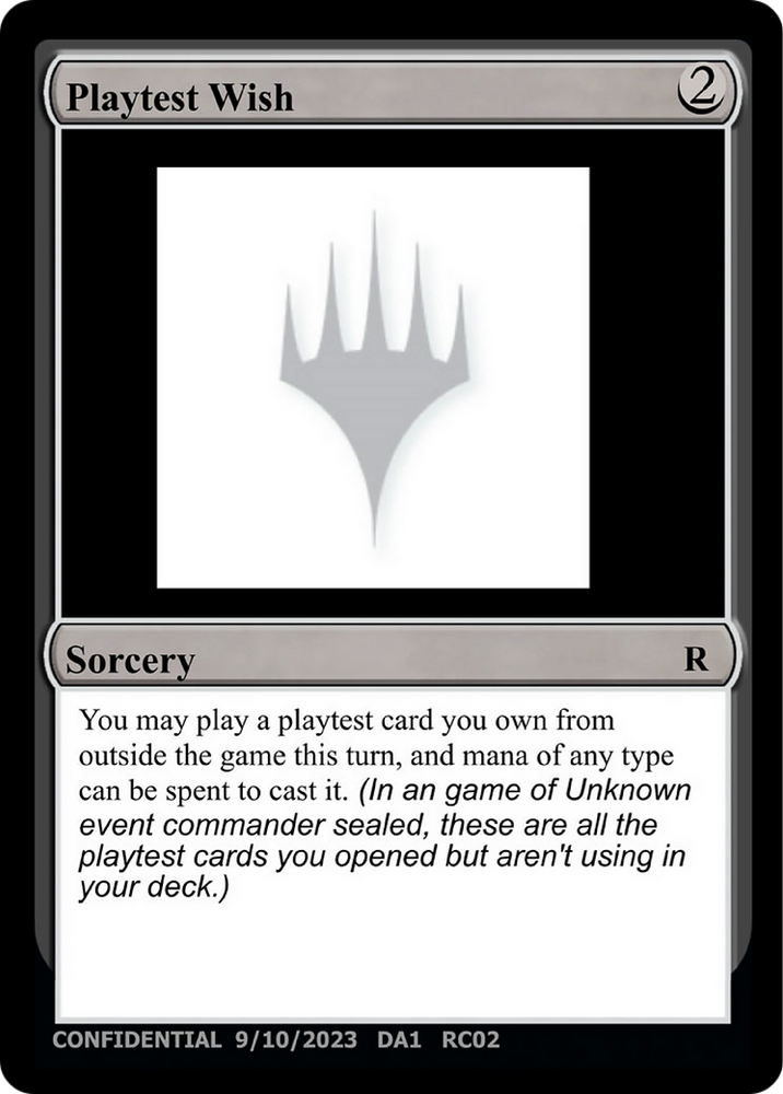 Playtest Wish (UNK-RC02) - Unknown Event
