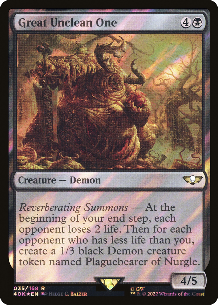Great Unclean One (Surge Foil) (40K-35★) - Warhammer 40,000 Commander Foil