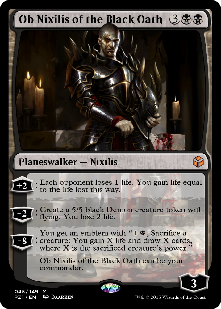 Ob Nixilis of the Black Oath (PZ1-045) - Legendary Cube Prize Pack Foil