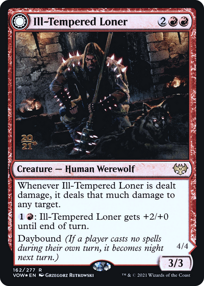Ill-Tempered Loner (PRE-162S) - Innistrad: Crimson Vow Promos: (Double Faced Transform) Foil