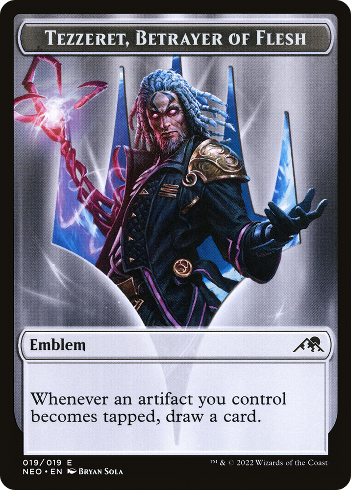 Tezzeret, Betrayer of Flesh Emblem (TNEO-019) - Kamigawa: Neon Dynasty Tokens Foil