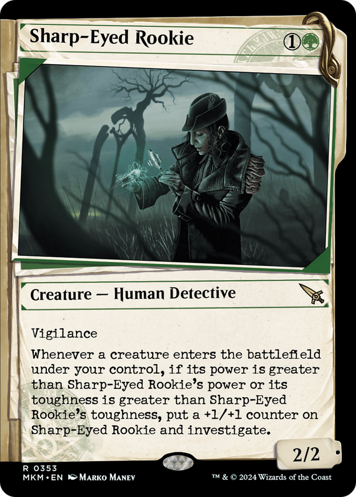 Sharp-Eyed Rookie (Showcase) (MKM-353) - Murders at Karlov Manor: (Showcase) Foil