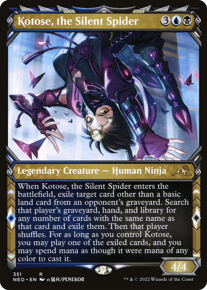 Kotose, the Silent Spider (Showcase) (NEO-351) - Kamigawa: Neon Dynasty: (Showcase) Foil
