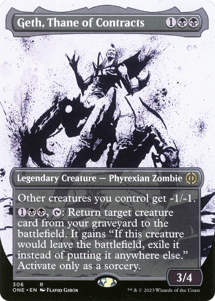 Geth, Thane of Contracts (Showcase) (ONE-306) - Phyrexia: All Will Be One: (Showcase) (Borderless) Foil