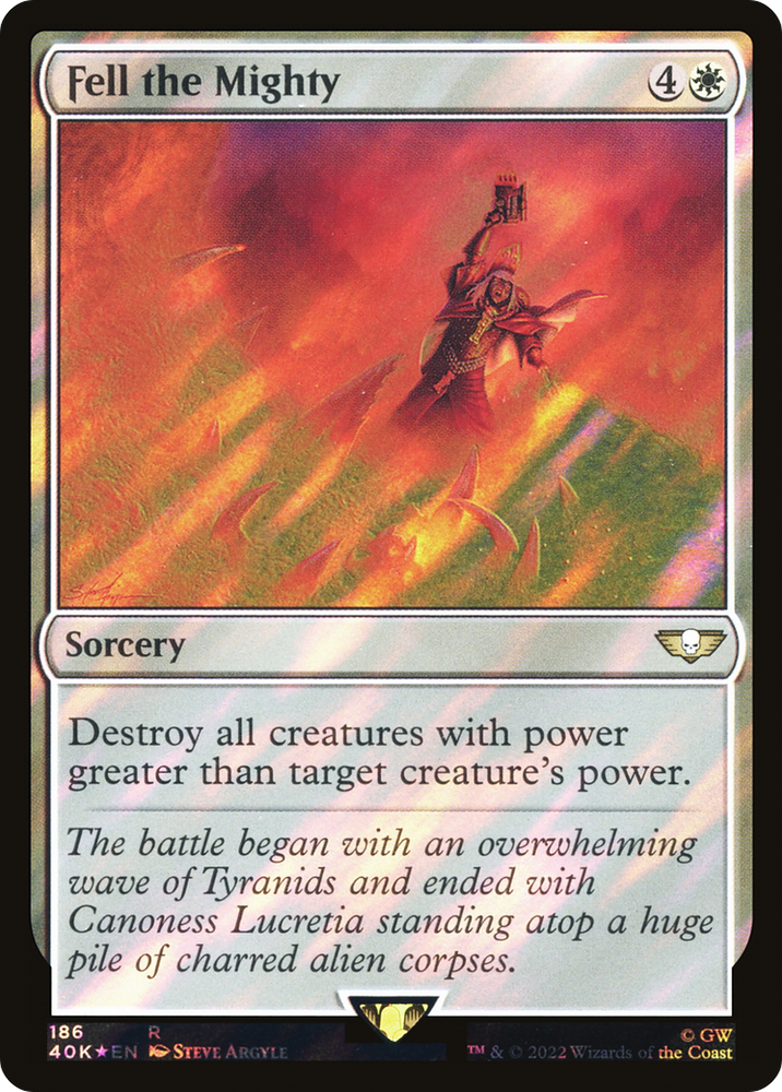 Fell the Mighty (Surge Foil) (40K-186★) - Warhammer 40,000 Commander Foil