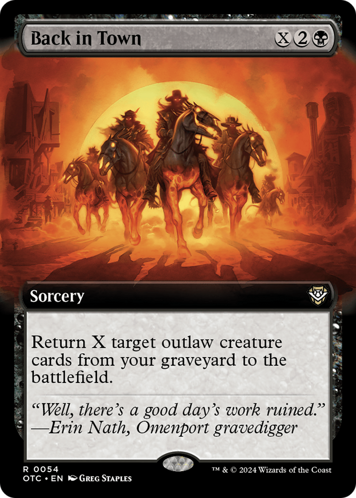Back in Town (Extended Art) (OTC-054) - Outlaws of Thunder Junction Commander: (Extended Art)