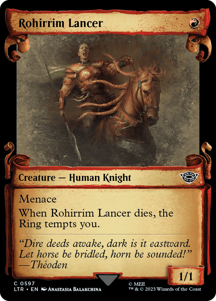 Rohirrim Lancer (Showcase Scrolls) (LTR-597) - The Lord of the Rings: Tales of Middle-earth: (Showcase) Foil