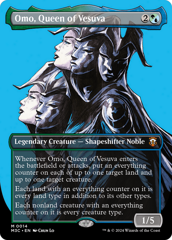 Omo, Queen of Vesuva (Borderless) (M3C-014) - Modern Horizons 3 Commander (Borderless) Foil