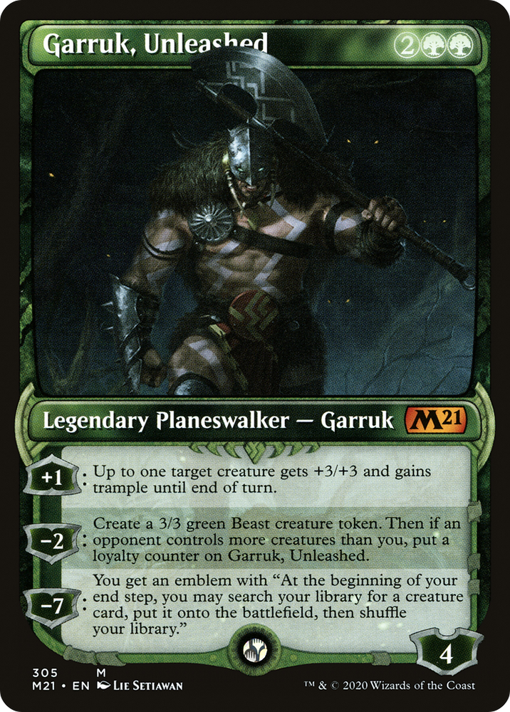 Garruk, Unleashed (Showcase) (M21-305) - Core Set 2021: (Showcase) Foil